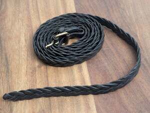 Linea Pelle Collection Black Woven Braided Genuine Leather Belt 80 in